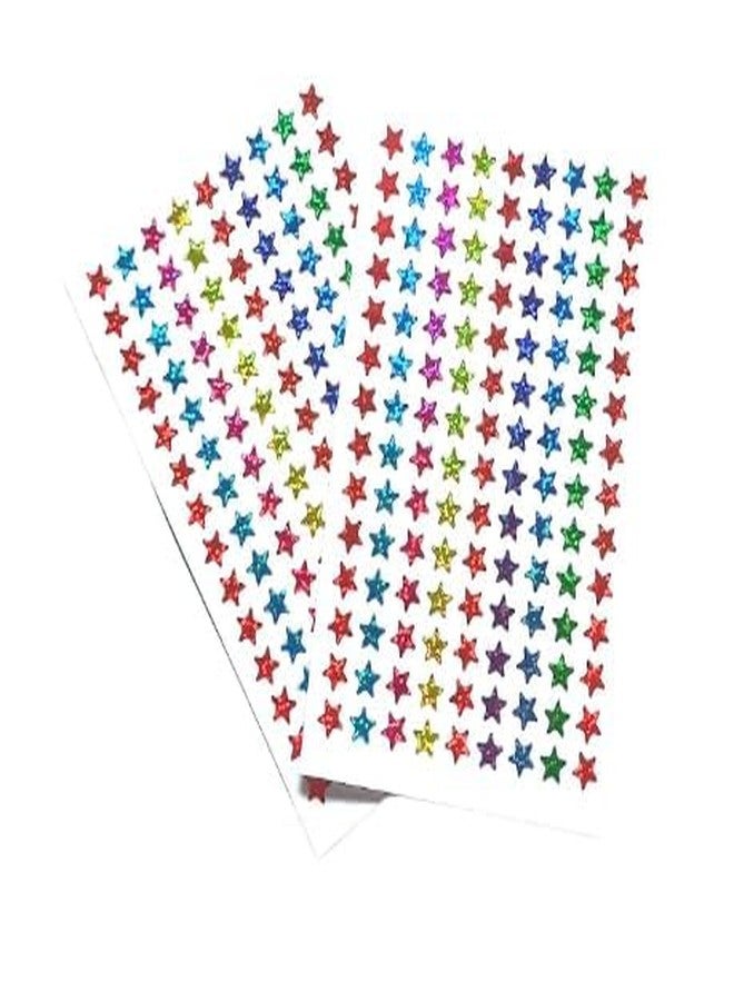 YBN Art and Craft Kit Combo Set - 10 Glitter Sheets, 20 A4 Colour Sheets, 4 Designer Pattern Scissors, 1200 Star Stickers with Glue | DIY Kit for School Projects | Stationery Supplies - Image 5